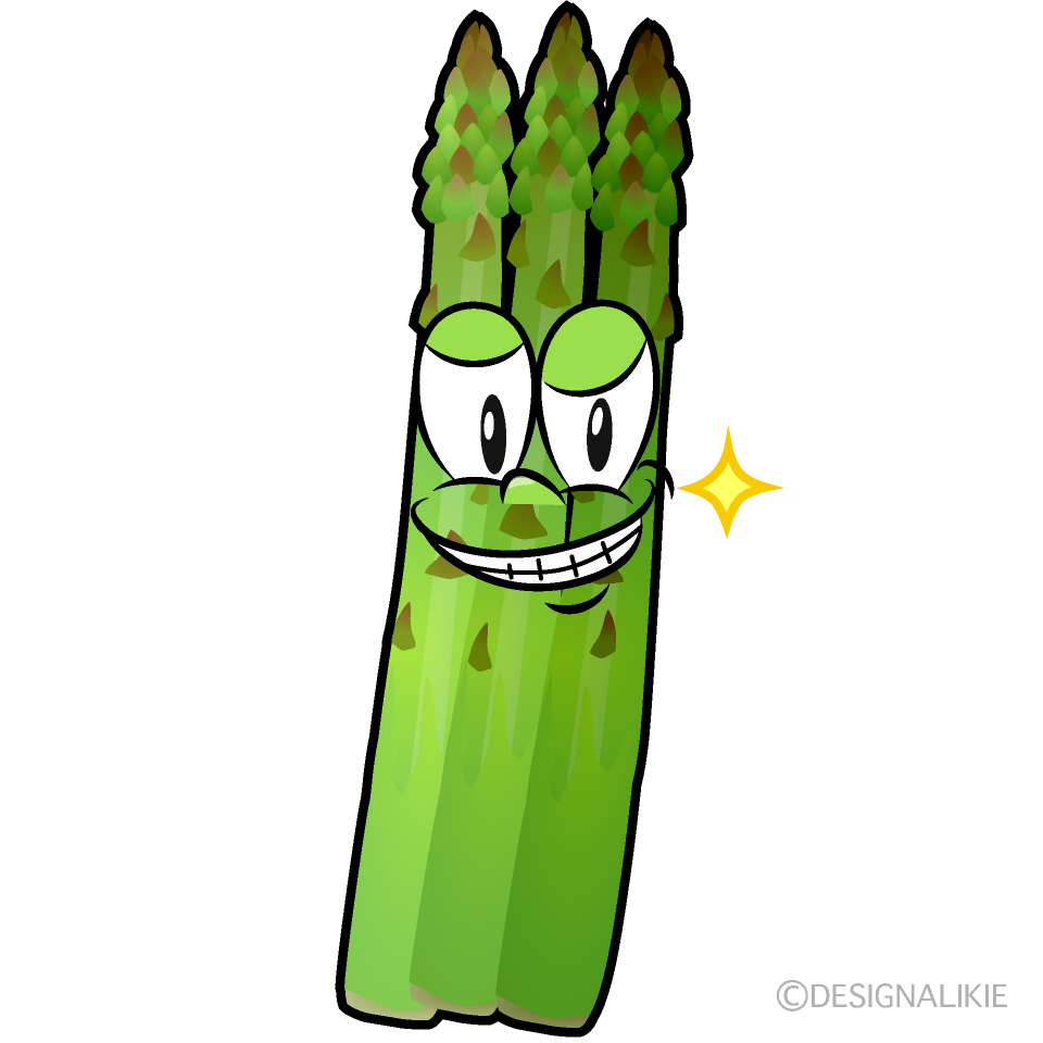 Grinning Asparagus Cartoon Character Image