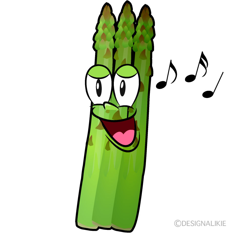 Singing Asparagus Cartoon Character Image