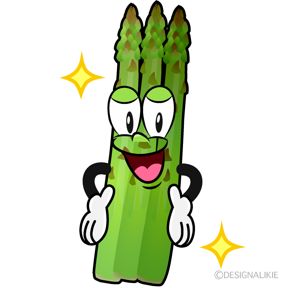 Glitter Asparagus Cartoon Character Image