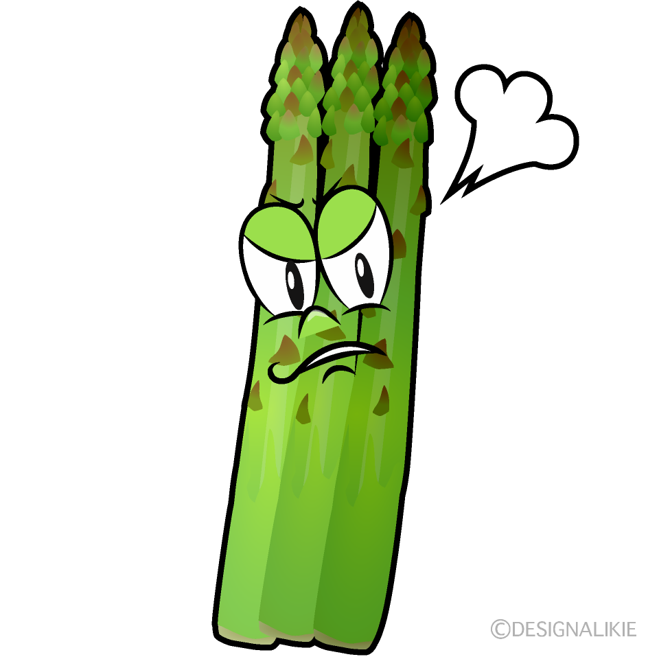 Angry Asparagus Cartoon Character Image