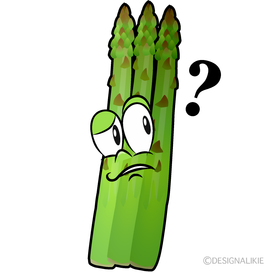 Thinking Asparagus Cartoon Character Image