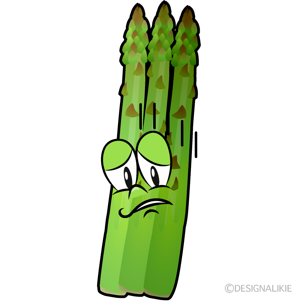 Depressed Asparagus Cartoon Character Image