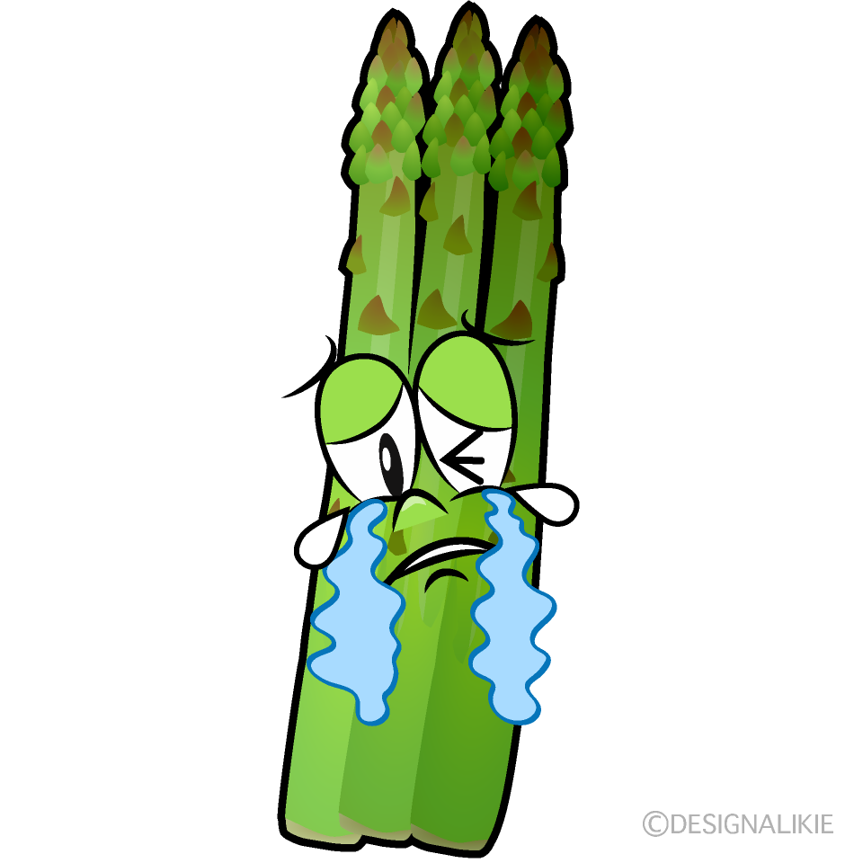 Crying Asparagus Cartoon Character Image