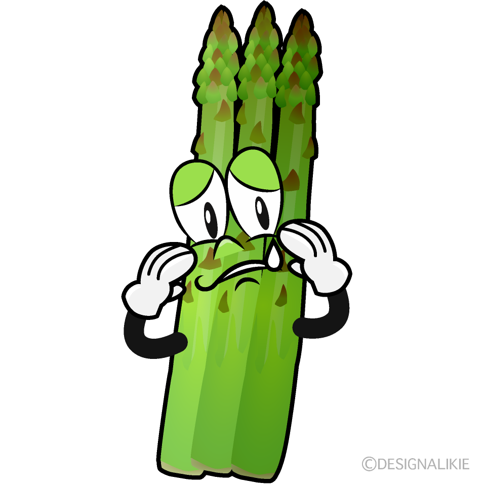 Sad Asparagus Cartoon Character Image