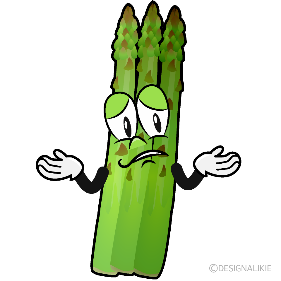 Troubled Asparagus Cartoon Character Image