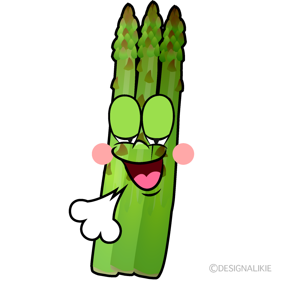 Relaxing Asparagus Cartoon Character Image