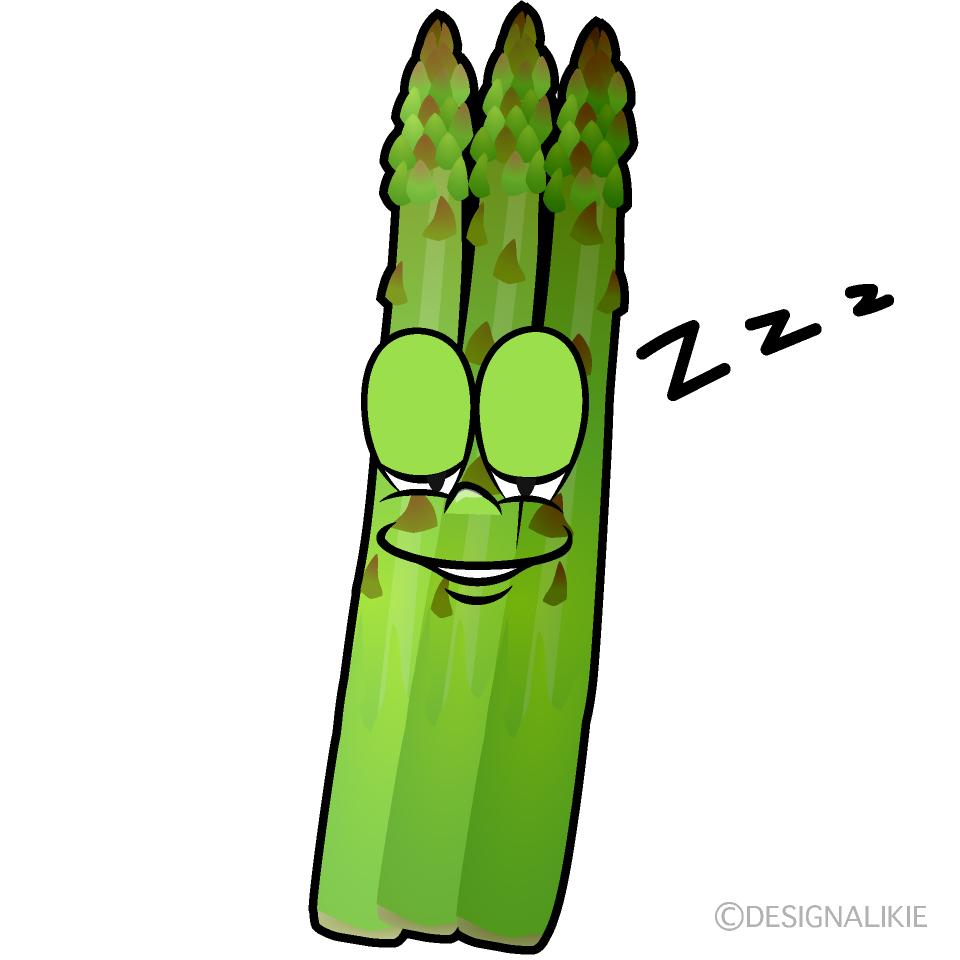 Sleeping Asparagus Cartoon Character Image