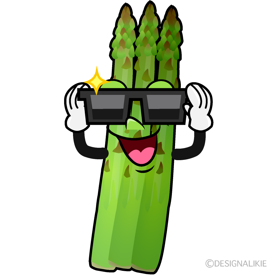 Cool Asparagus Cartoon Character Image