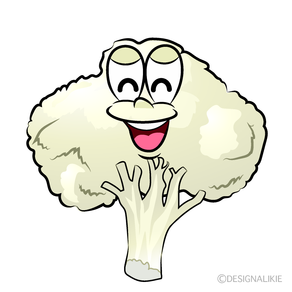 Smiling Cauliflower Cartoon Character Image