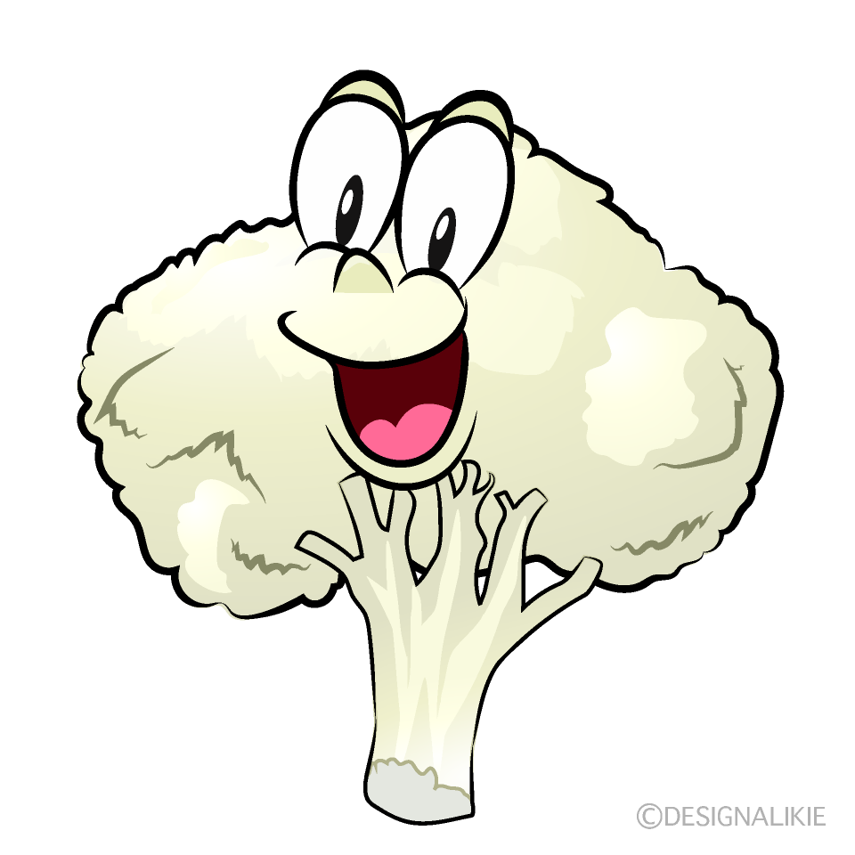 Surprising Cauliflower Cartoon Character Image