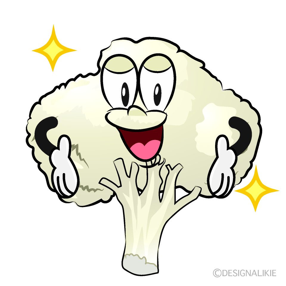 Glitter Cauliflower Cartoon Character Image