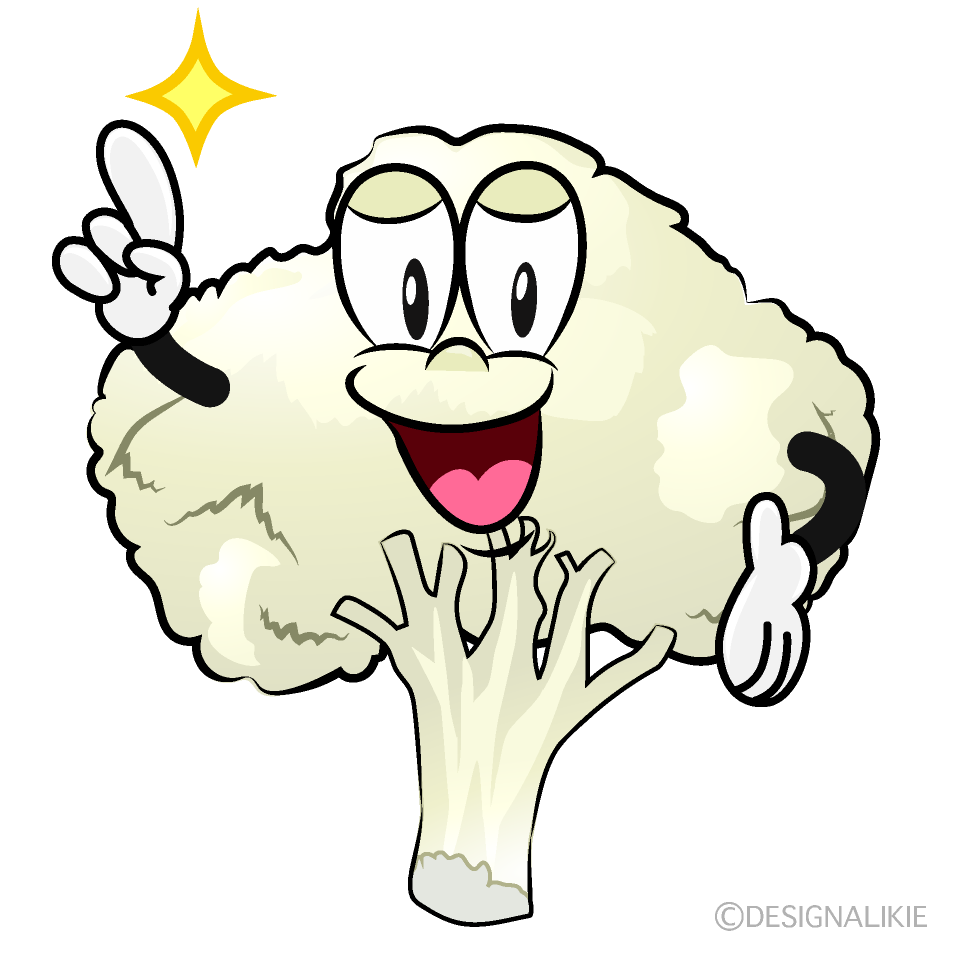Posing Cauliflower Cartoon Character Image