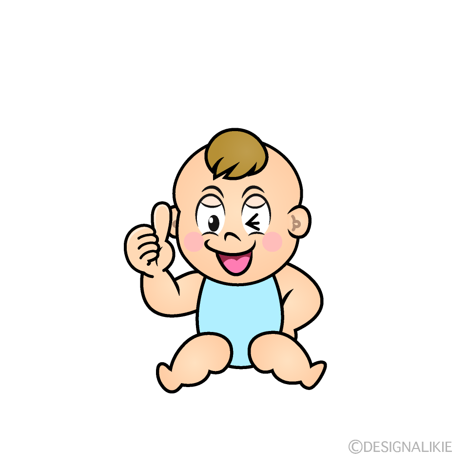 Thumbs Up Baby Boy Cartoon Character Image