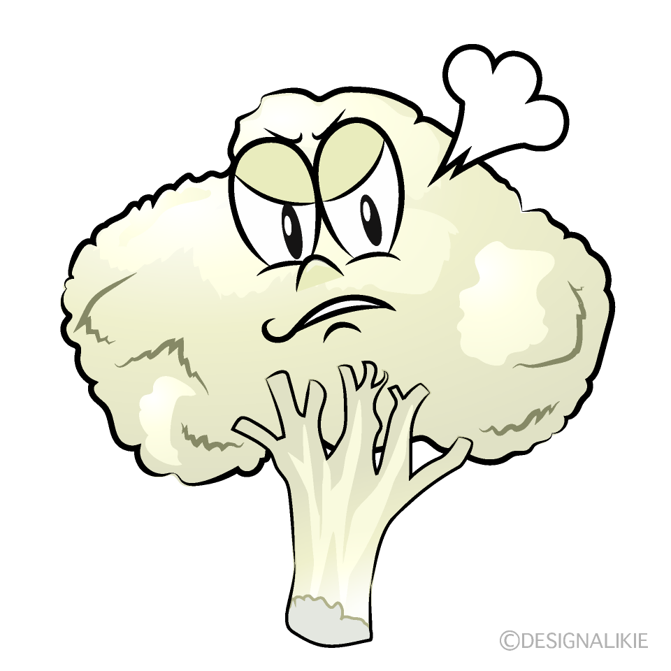 Angry Cauliflower Cartoon Character Image