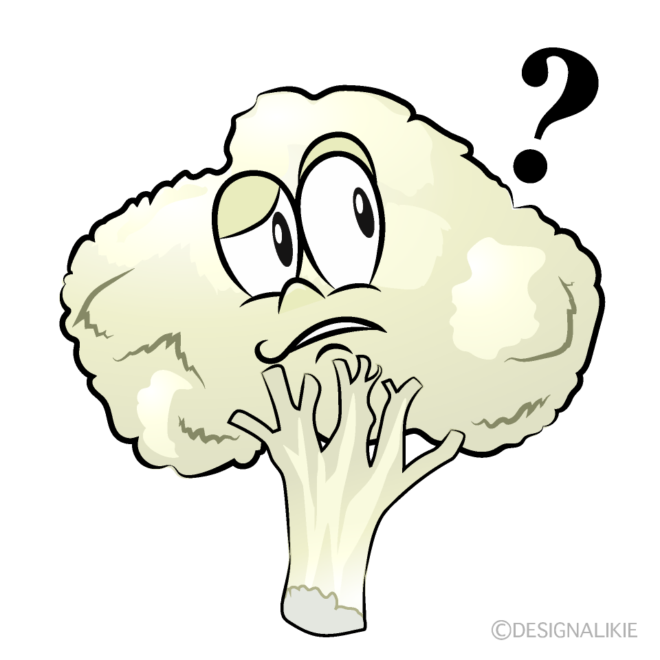 Thinking Cauliflower Cartoon Character Image