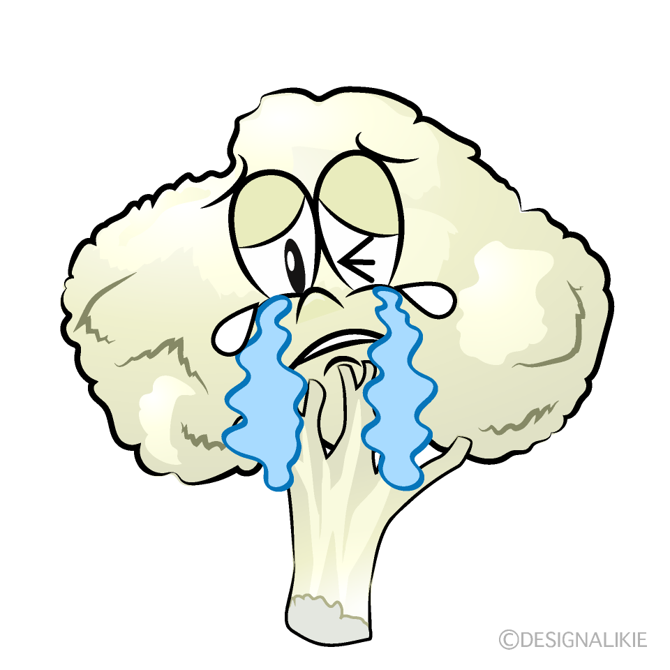 Crying Cauliflower Cartoon Character Image