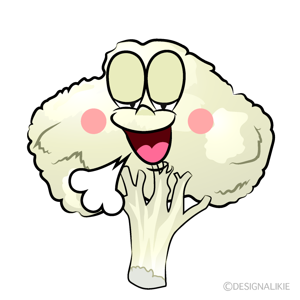 Relaxing Cauliflower Cartoon Character Image