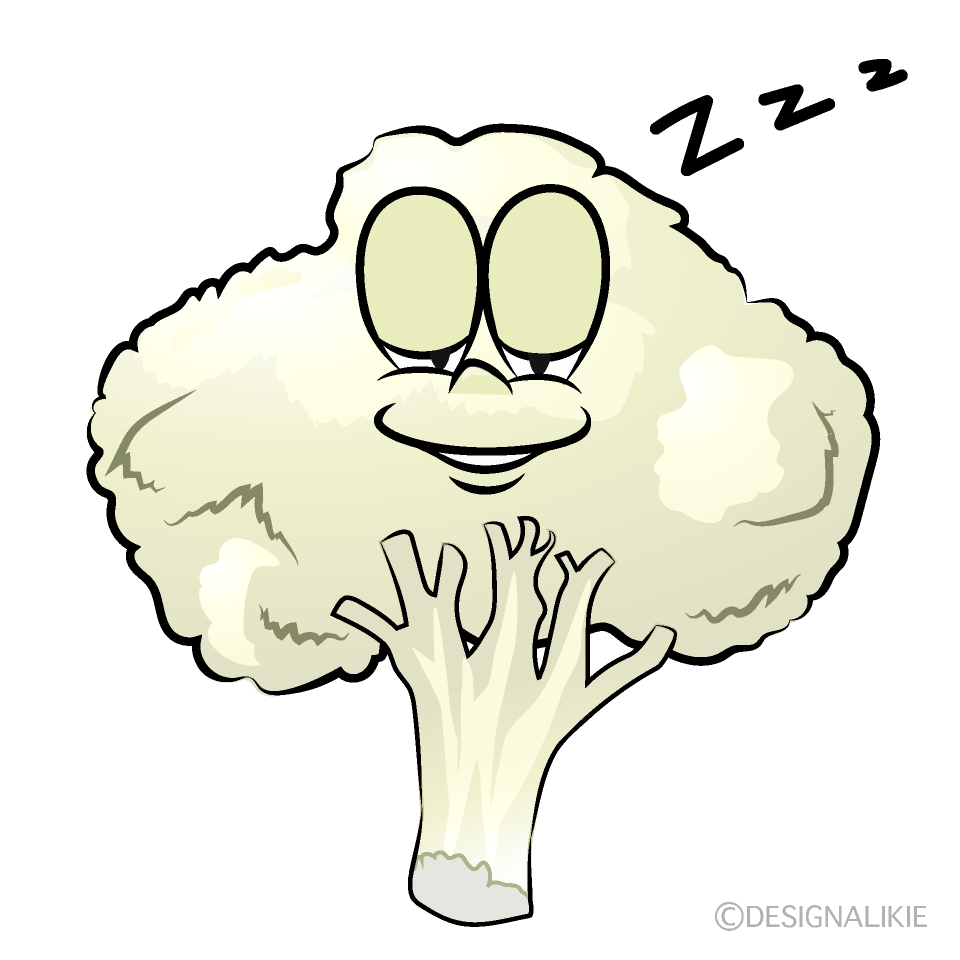 Sleeping Cauliflower Cartoon Character Image