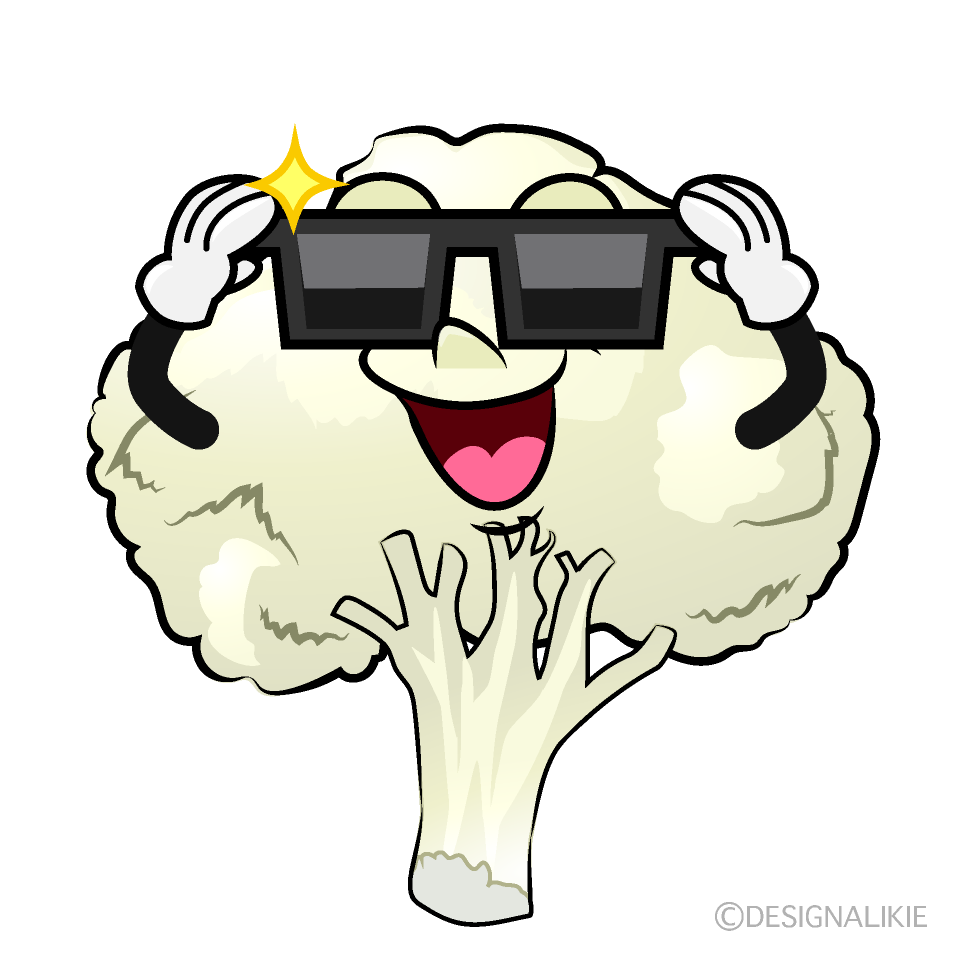 Cool Cauliflower Cartoon Character Image