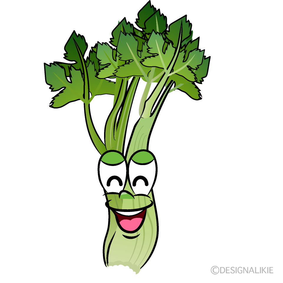 Smiling Celery Cartoon Character Image