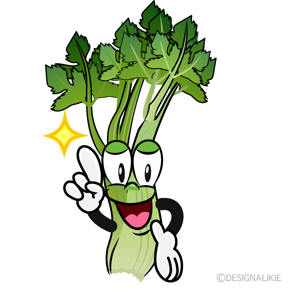 Posing Celery Cartoon Character Image
