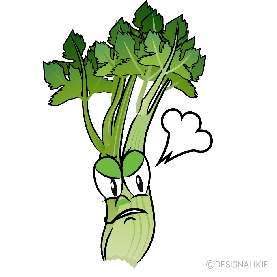 Angry Celery Cartoon Character Image