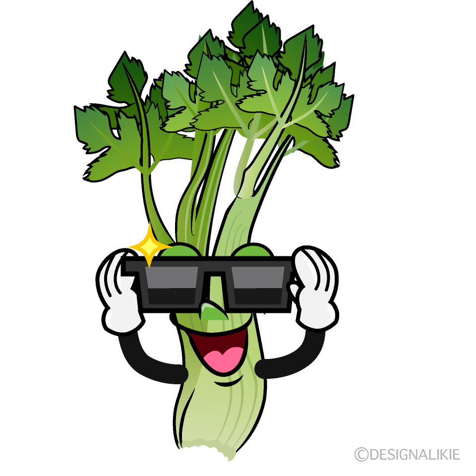 Cool Celery Cartoon Character Image