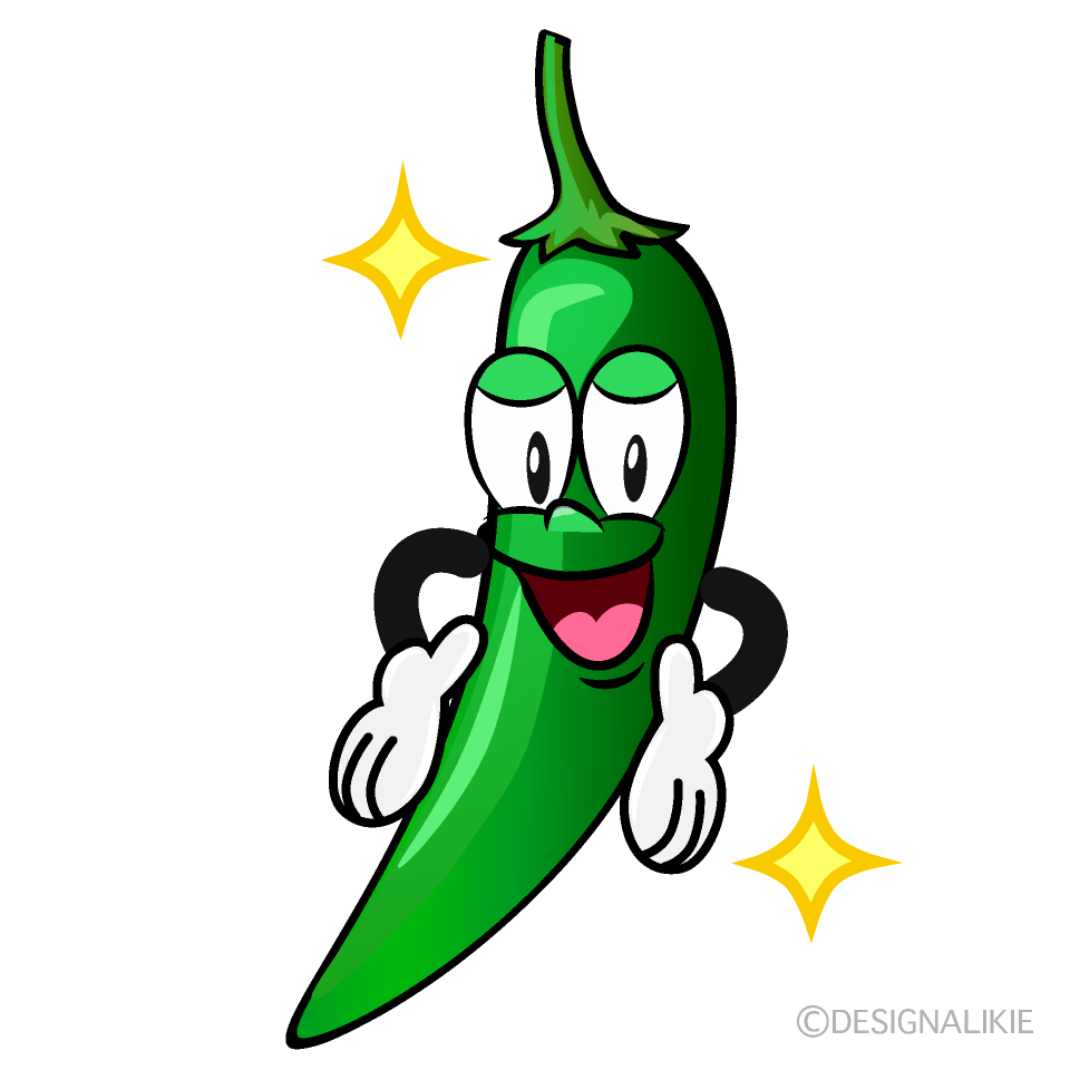 Chile Verde Brillante Animado