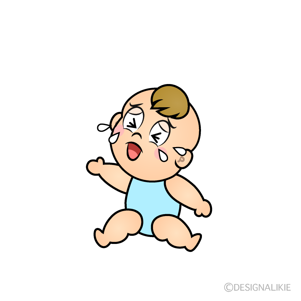 Crying Baby Boy Cartoon Character Image