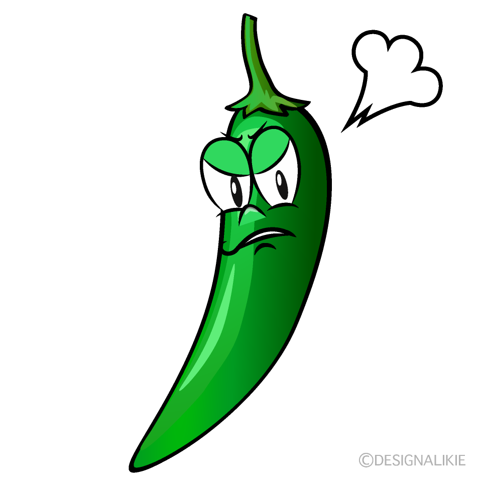 Chile Verde Enojado Animado
