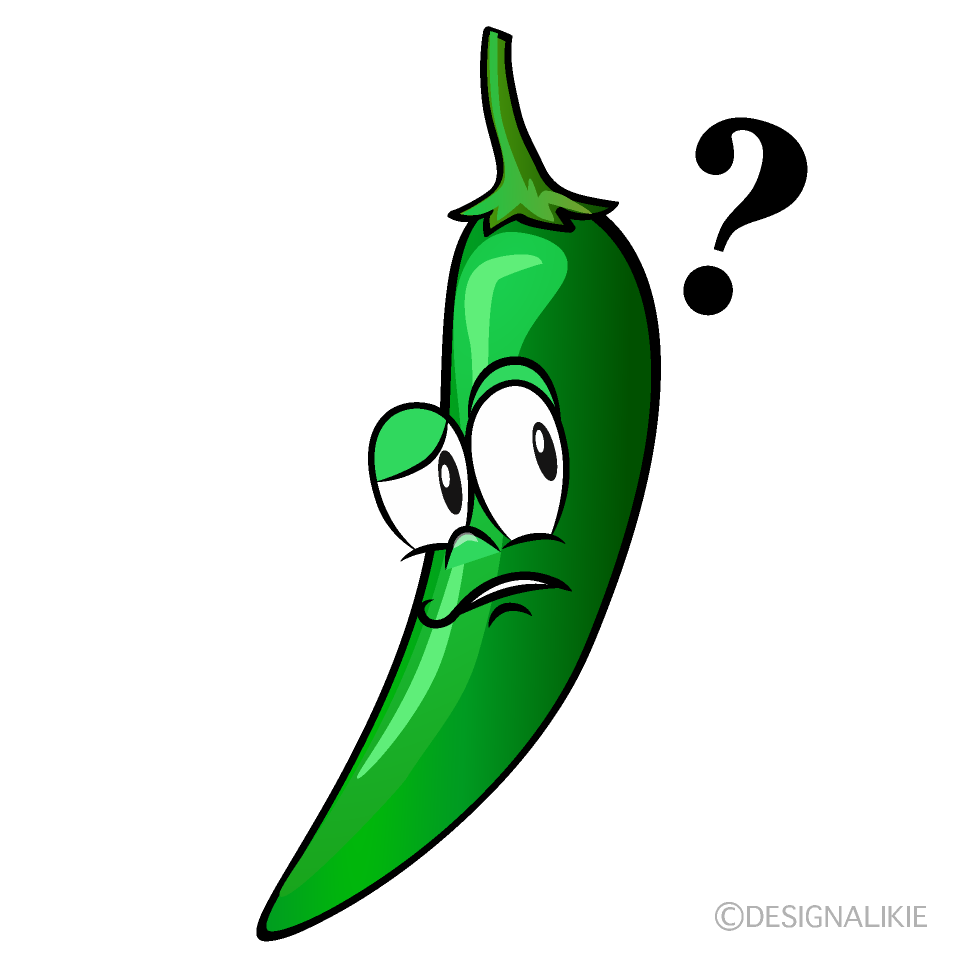Chile Verde Pensativo Animado