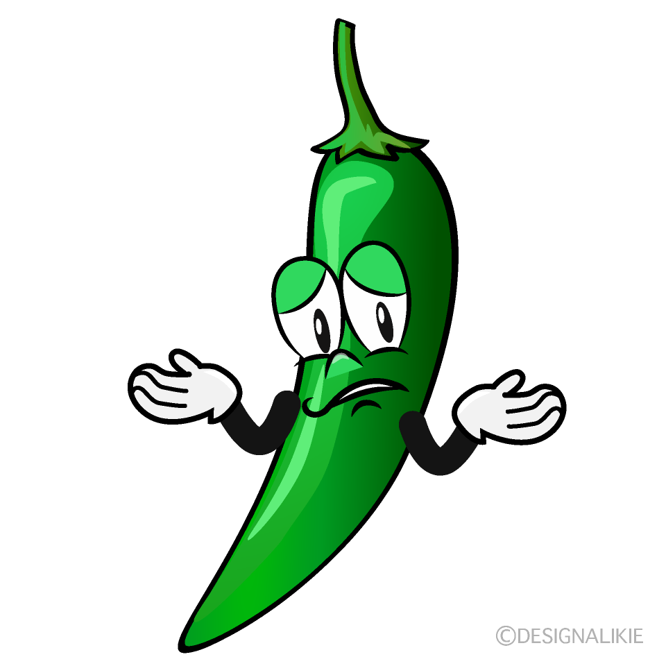 Chile Verde Preocupado Animado