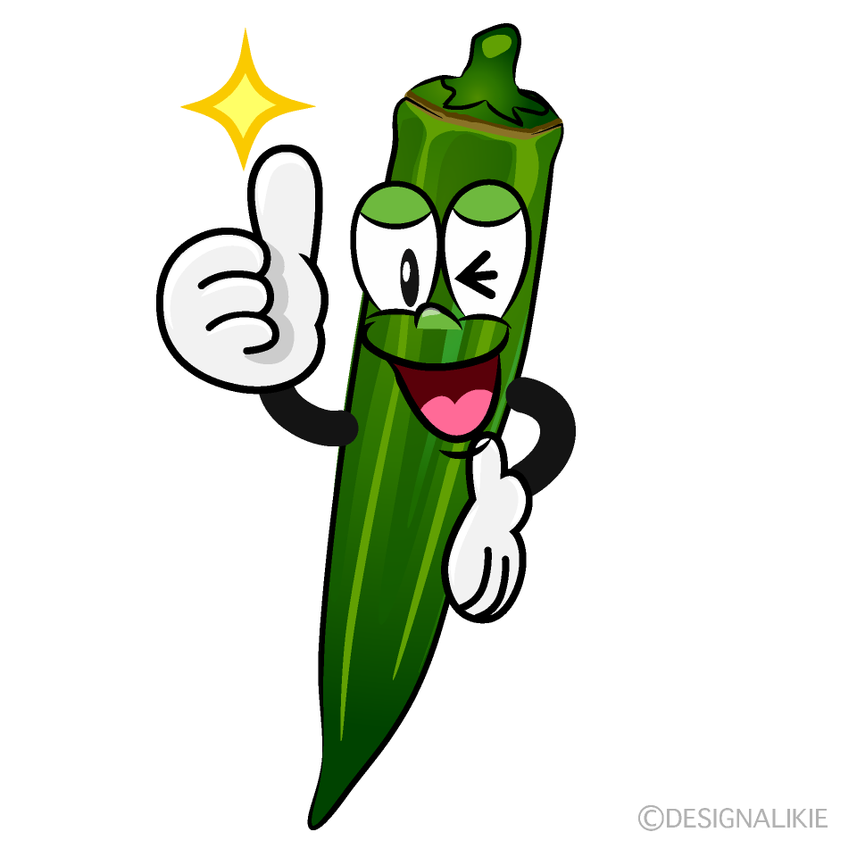 Thumbs up Okra Cartoon Character Image