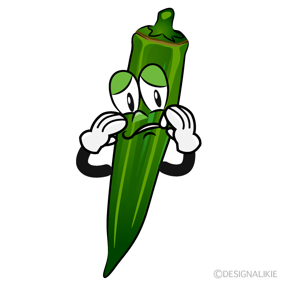 Sad Okra Cartoon Character Image