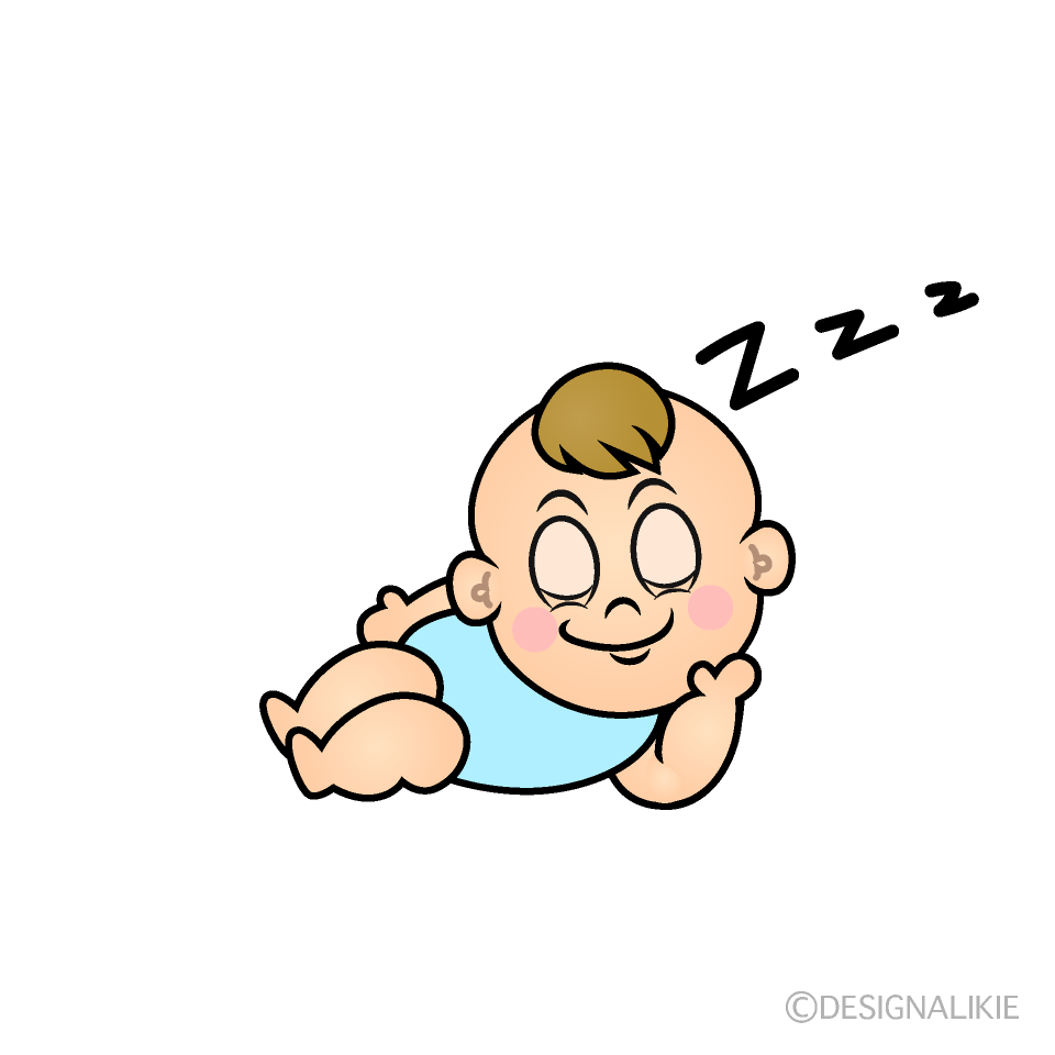 Sleeping Baby Boy Cartoon Character Image