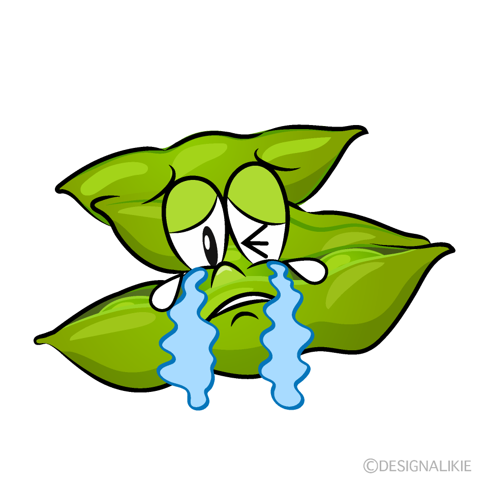 Crying Edamame Cartoon Character Image