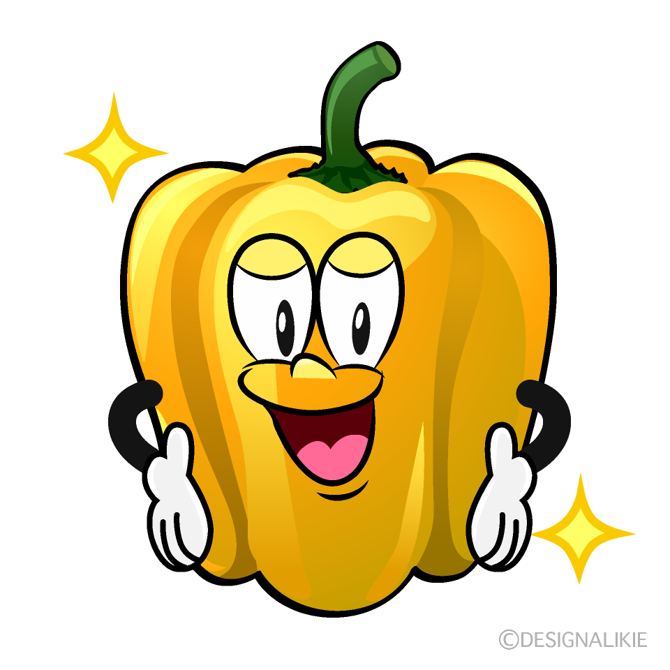 Glitter Yellow Pepper Cartoon Character Image