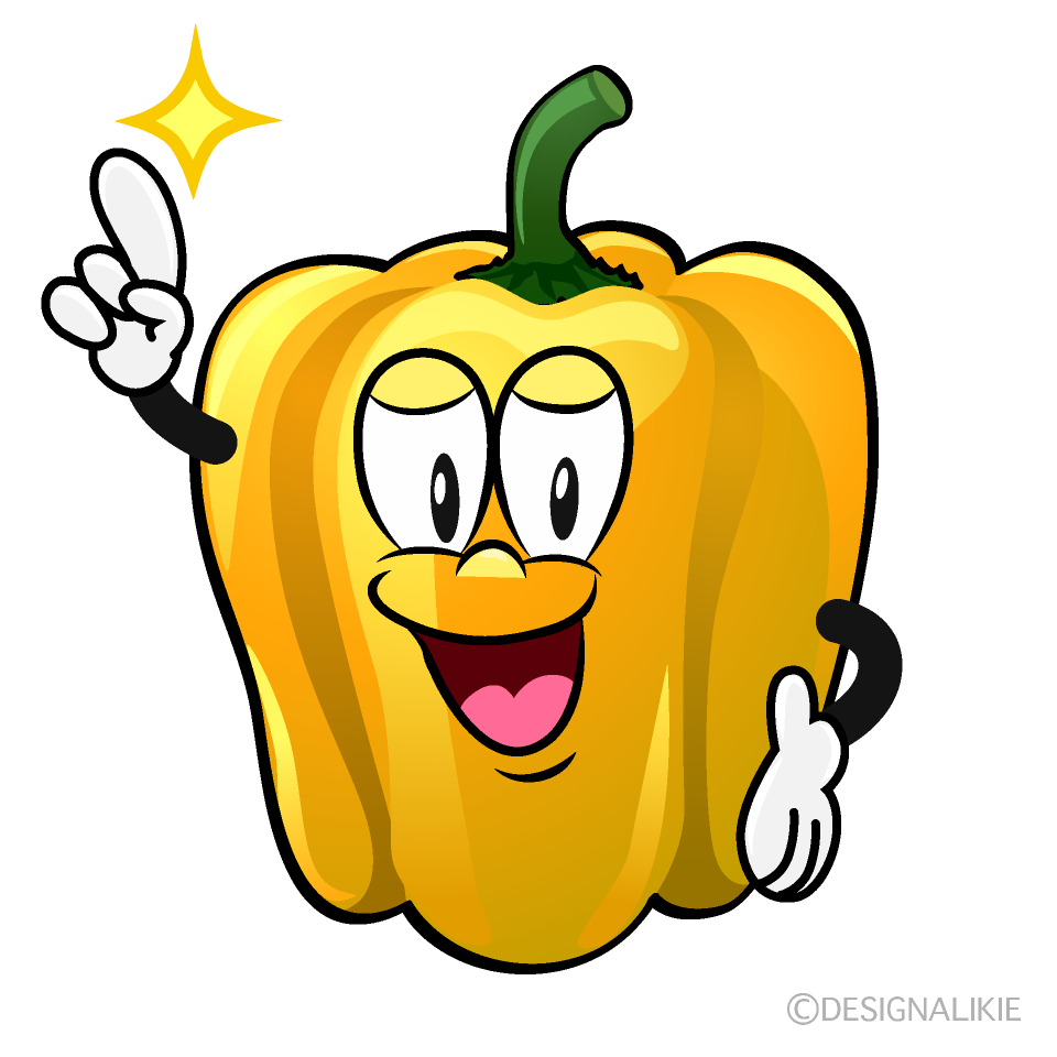 Posing Yellow Pepper Cartoon Character Image