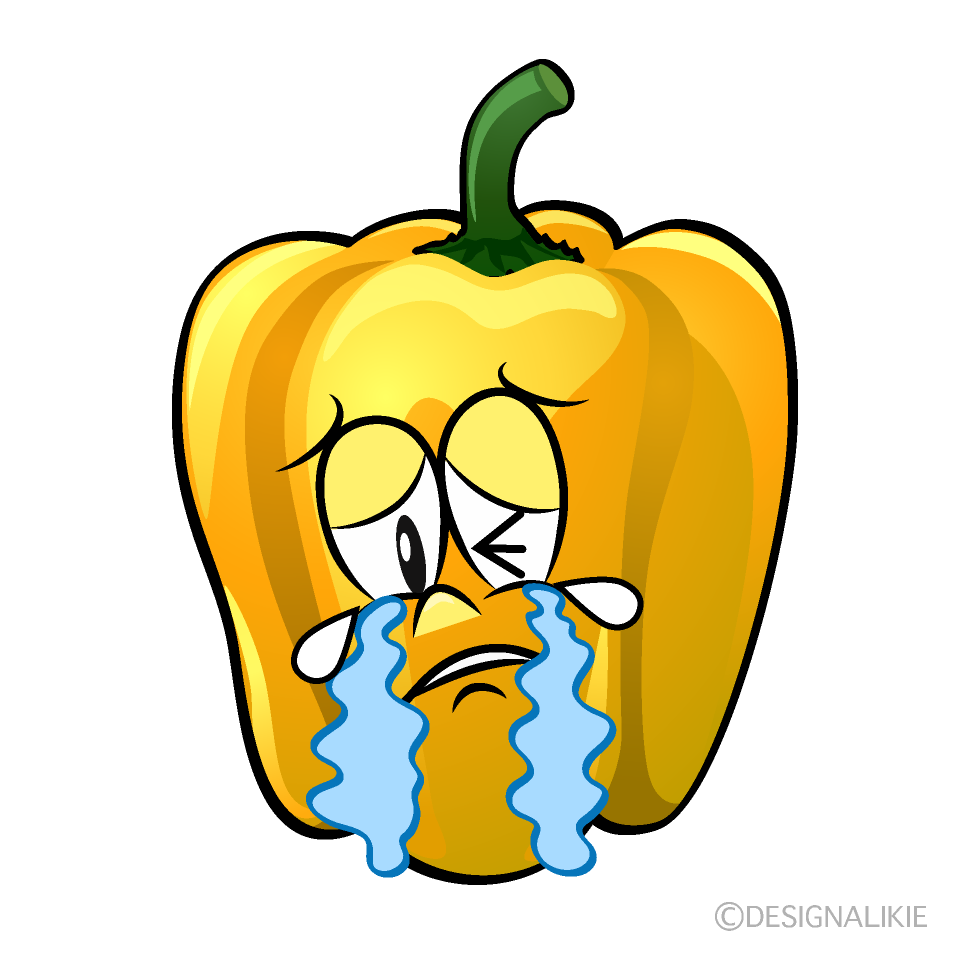 Crying Yellow Pepper Cartoon Character Image
