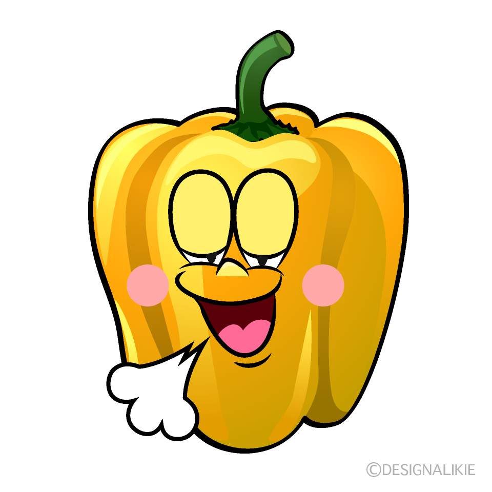 Relaxing Yellow Pepper Cartoon Character Image
