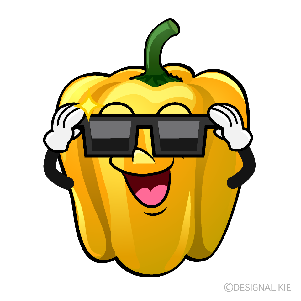 Cool Yellow Pepper Cartoon Character Image