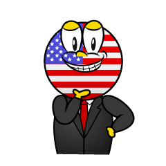 Grinning American