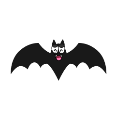 Smiling Black Bat
