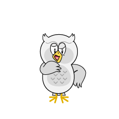 Grinning White Owl