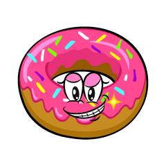 Grinning Strawberry Donut