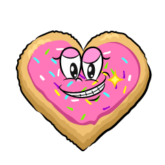 Grinning Heart Cookie