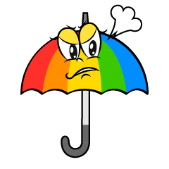 Angry Rainbow Umbrella