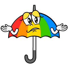 Troubled Rainbow Umbrella