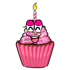 Smiling Birthday Cupcake