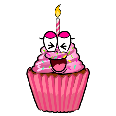 Laughing Birthday Cupcake